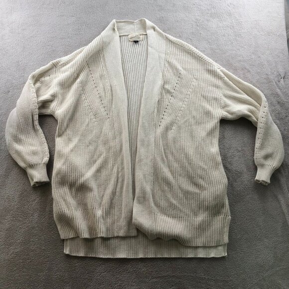 Universal Thread Womens Cardigan Sweater Medium Open Front Ivory Knit Casual - Picture 5 of 6